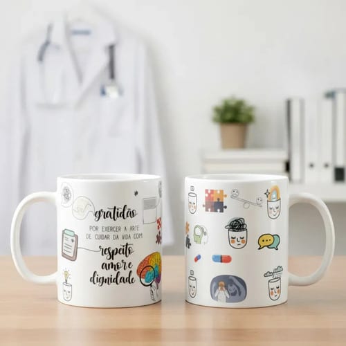 Caneca Personalizada Medicina Presente Para Psiquiatra - Profissões (Médico(a))