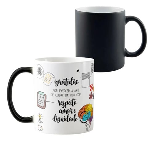 Caneca Mágica Presente Personalizado Medicina Psiquiatra - Profissões (Médico(a))