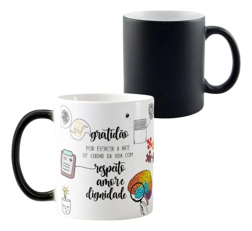 Caneca Mágica Presente Personalizado Medicina Psiquiatra - Profissões (Médico(a))