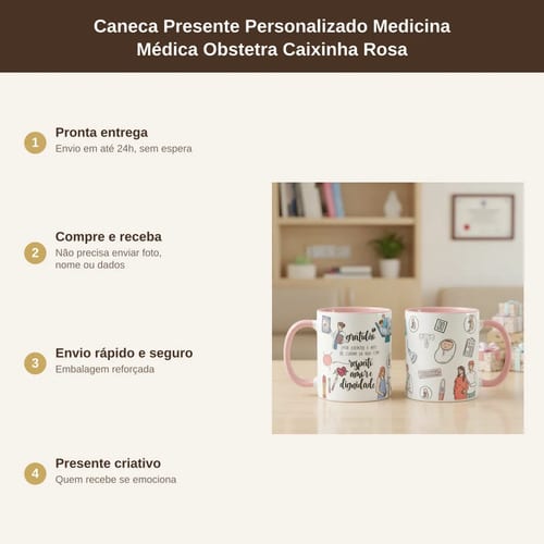 Caneca Presente Personalizado Medicina para Médica Obstetra