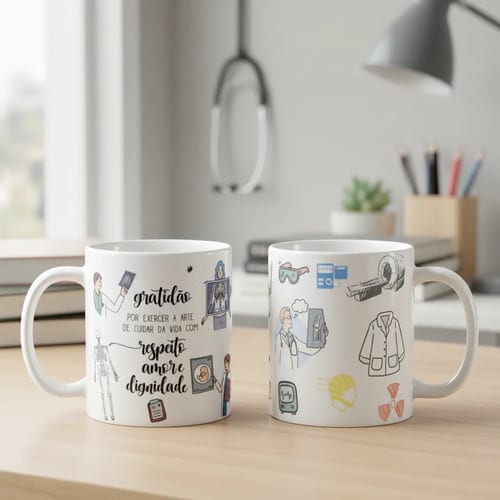 Caneca Presente Personalizado Medicina Formatura Radiologia - Profissões (Médico(a))