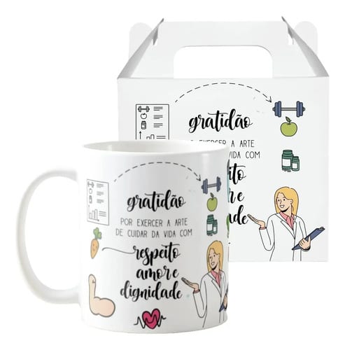 Caneca Personalizada Medicina Presente Especial Nutróloga - Profissões (Médico(a))