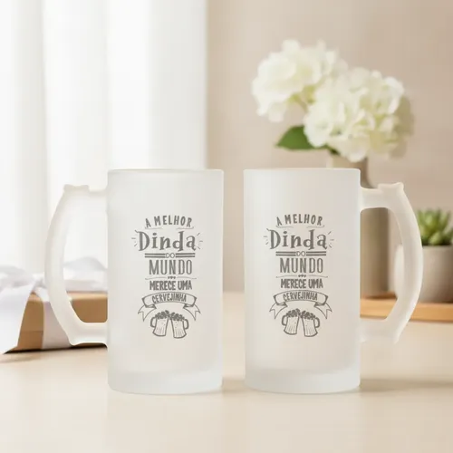 Copo Personalizado Cerveja Presente Melhor Madrinha Dinda - Batizado (Madrinha)