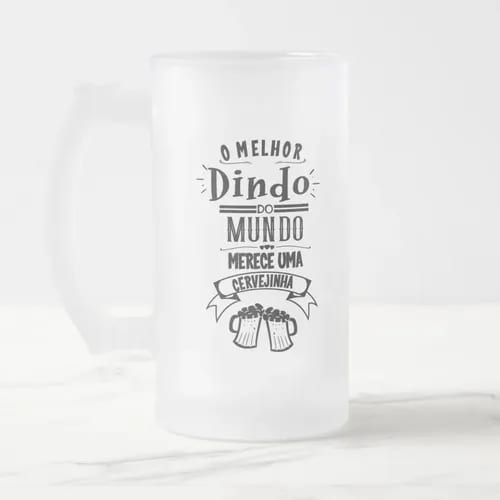 Caneca Cerveja Chopp Padrinho Presente Criativo Dindo Vidro