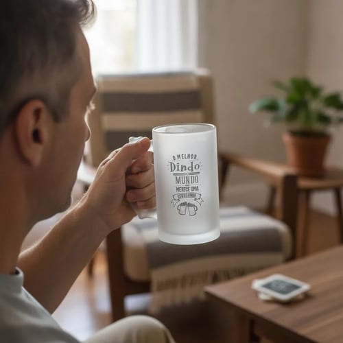 Caneca Cerveja Chopp Padrinho Presente Criativo Dindo Vidro