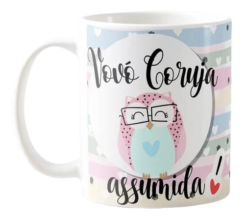 Caneca Personalizada Presente Criativo para Avó Vovó Coruja - Família (Avó)