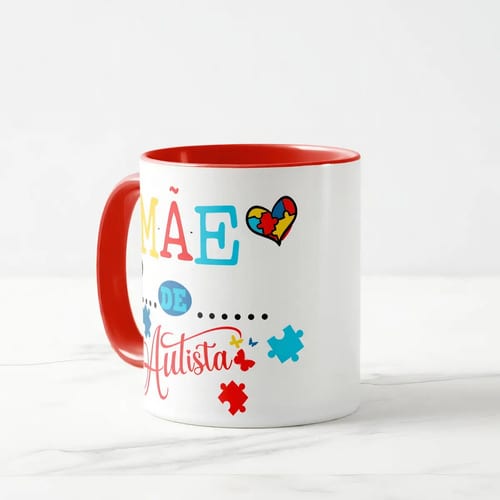Caneca Personalizada Presente Especial Mãe Autista Autismo