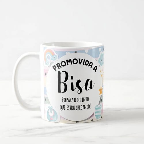 Caneca Presente Gravidez para Bisa Bisavó Familia Cresceu