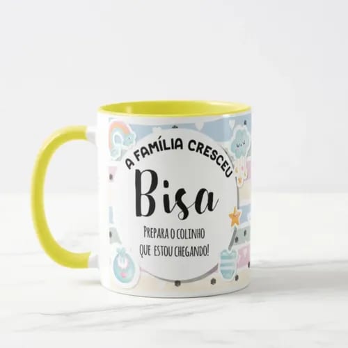 Caneca Presente Anúncio de Gravidez a Família Cresceu Bisa