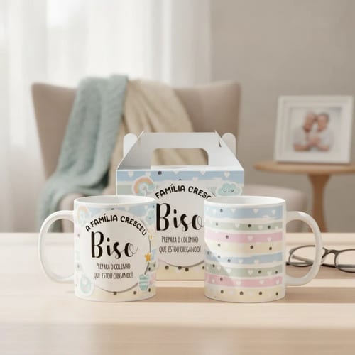 Caneca Presente Especial Criativo Gravidez Para Biso Bisavô Multicolorido Bisavô Familia Cresceu - Família (Bisavô)