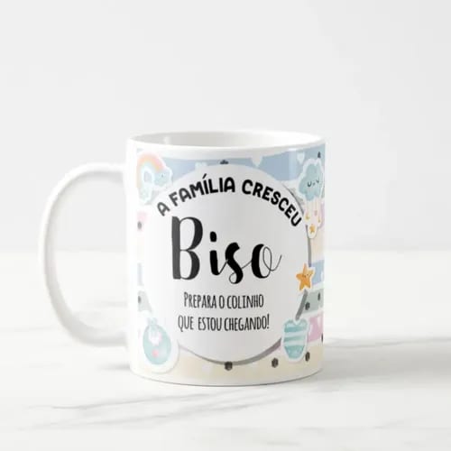 Caneca Presente Especial Criativo Gravidez Para Biso Bisavô Multicolorido Bisavô Familia Cresceu