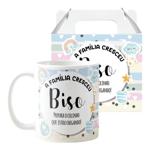 Caneca Presente Especial Criativo Gravidez Para Biso Bisavô Multicolorido Bisavô Familia Cresceu - Família (Bisavô)