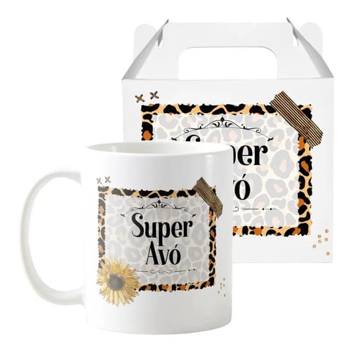 Caneca Presente Criativo para Super Vovó Natal Aniversário - Família (Avó)