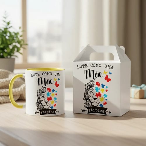 Caneca Personalizada Autismo Lute Como Uma Mãe Atípica - Família (Mãe)