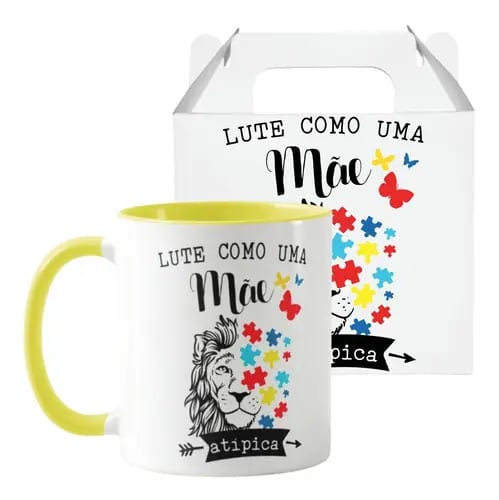 Caneca Personalizada Autismo Lute Como Uma Mãe Atípica - Família (Mãe)
