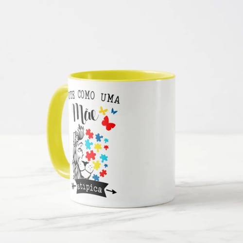 Caneca Personalizada Autismo Lute Como Uma Mãe Atípica