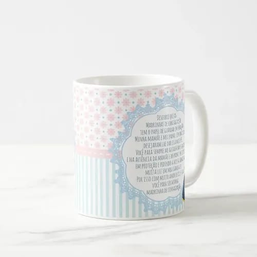 Caneca Presente Madrinha de Consagração Pronta Entrega