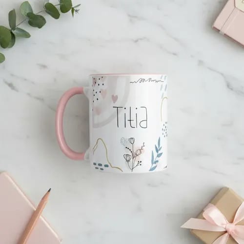 Caneca Cerâmica Lembrança Mamães Rosa-claro Mulheres Família Dia Das Mães Tia