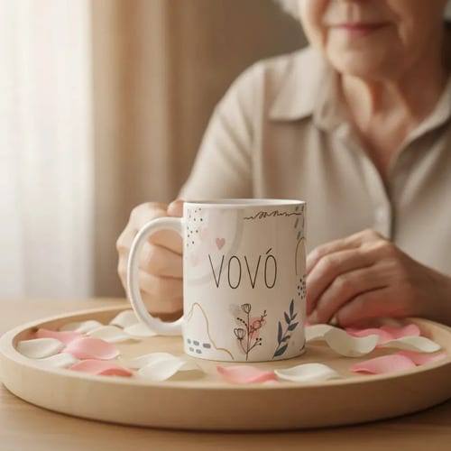 Caneca Avó Presente Personalizado Pronta Entrega Vovó Elegante - Família (Avó)