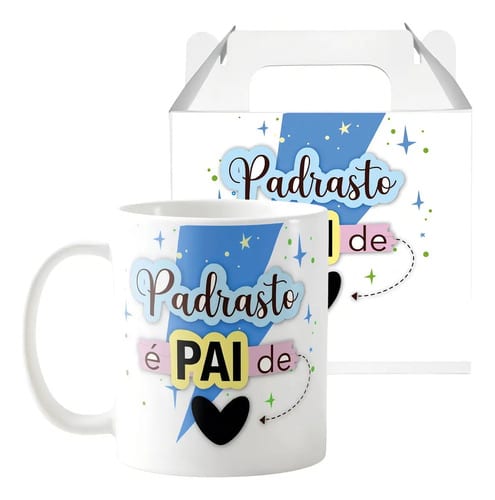 Caneca Presente Especial para Padrasto É Pai do Coração - Família (Padrasto)