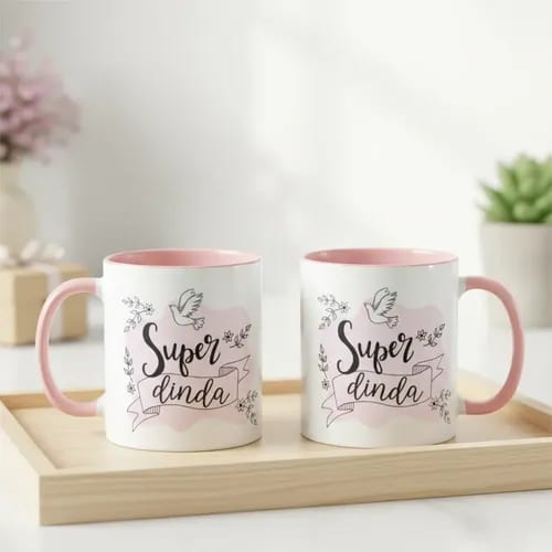 Caneca Personalizada Presente Criativo Madrinha Super Dinda - Batizado (Madrinha)