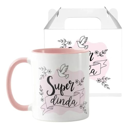 Caneca Personalizada Presente Criativo Madrinha Super Dinda