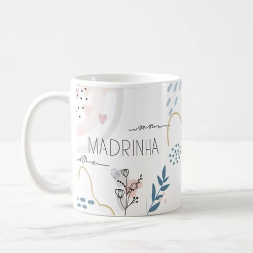 Caneca Presente Moderno Minimalista Madrinha Especial