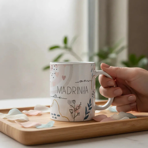 Caneca Presente Moderno Minimalista Madrinha Especial