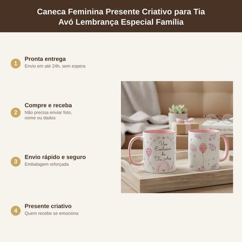 Caneca Feminina Presente Criativo Especial para Tia Avó