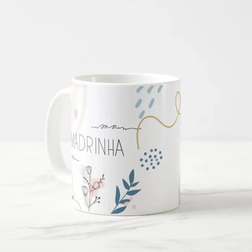 Caneca Presente para Madrinha Batizado Crisma Casamento