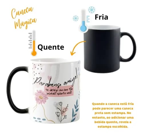 Caneca Mágica Presente Divertido de Aniversário para Amiga