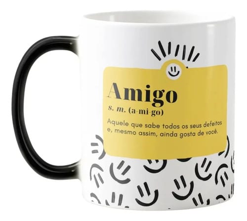 Caneca Mágica De Cerâmica 325 Ml Modelo Amizade Do Luz Presentes - Outros (Amizade)