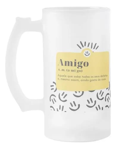 Copo de Cerveja Chopp Presente Criativo com Frase para Amigo - Outros (Amigo(a))