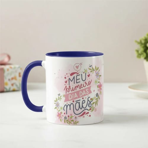 Caneca Presente Criativo Especial Meu Primeiro Dia das Mães - Família (Mãe)