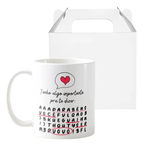 Caneca Presente Caça Palavras Surpresa Revelar Gravidez Vovó