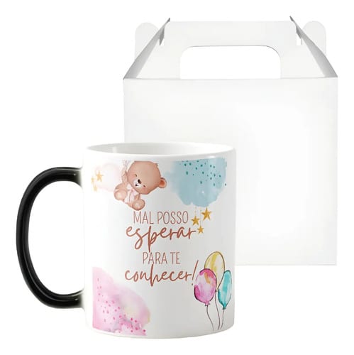 Caneca Mágica Presente Revelação de Gravidez Criativa - Anúncio de Gravidez (Família/Geral)