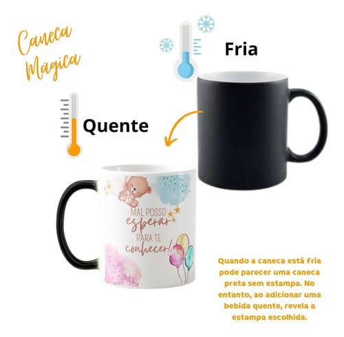 Caneca Mágica Presente Revelação de Gravidez Criativa