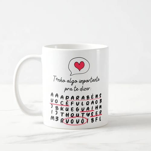 Caneca Caça Palavras Surpresa para Contar Gravidez Vovô