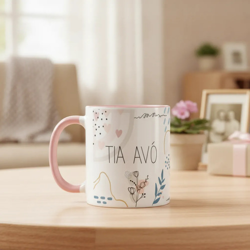 Caneca Feminina Presente de Aniversário para Tiavó - Família (Avó/Avô)