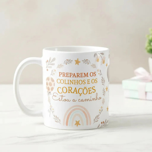 Caneca Delicada Presente para Revelar Gravidez a Família