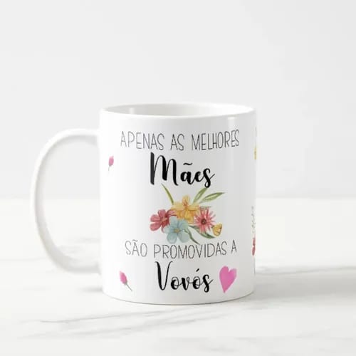 Caneca Presente Revelação de Gravidez Criativa Melhor Vovó