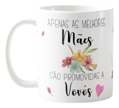 Caneca Presente Revelação de Gravidez Criativa Melhor Vovó