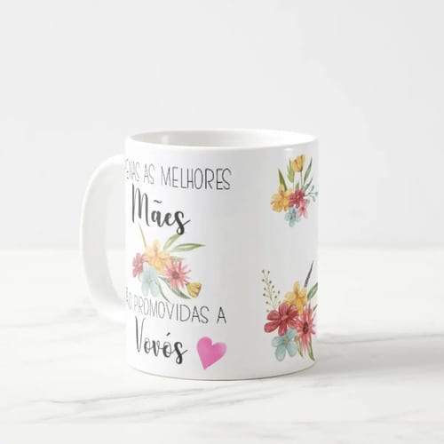 Caneca Presente Revelação de Gravidez Criativa Melhor Vovó