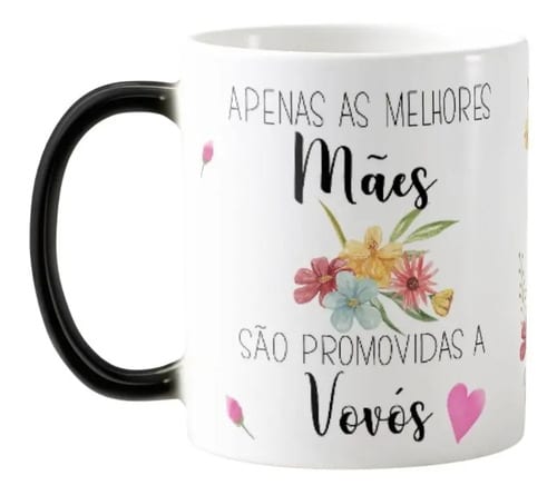 Caneca Mágica Vovó Presente Mãe Promovida a Avó - Anúncio de Gravidez (Avó)
