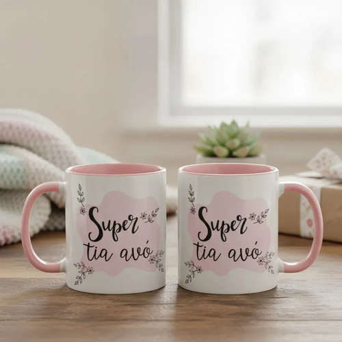 Caneca Feminina Presente Criativo para Super Tia Avó - Família (Avó/Avô)