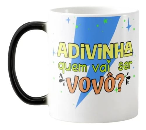 Caneca Mágica Presente Criativo Anúncio de Gravidez Pai Vovô - Anúncio de Gravidez (Avós)