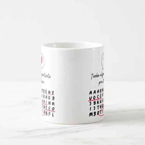 Caneca Caça Palavras Surpresa para Contar Gravidez a Titia