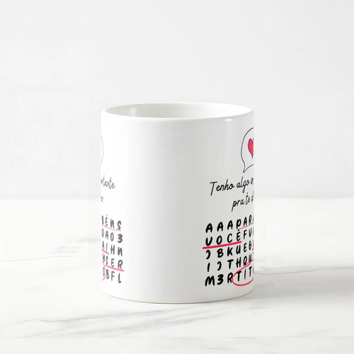 Caneca Caça Palavras Surpresa para Contar Gravidez a Titia