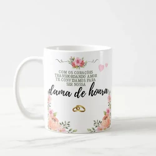 Caneca Dama de Honra Lembrança Casamento