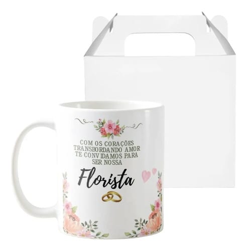 Caneca Casamento Florista Presente Pronta Entrega - Casamento (Noiva)